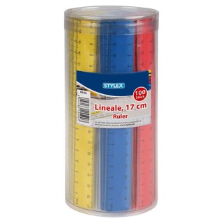 Lineal Kunststoff, 17 cm,  farbig sortiert