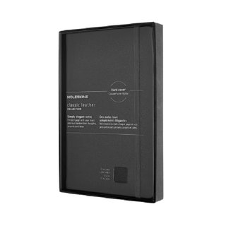 Moleskine Notizbuch Ledereinband schwarz Hardcover large liniert