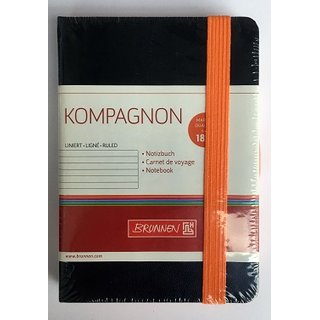 Notizbuch Kompagnon Trend 9,5 x 12,8 cm liniert schwarz mit orange