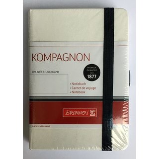 Notizbuch Kompagnon Trend 9,5 x 12,8 cm blanko wei mit schwarz
