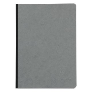 Notizbuch AgeBag A5 Leinen kariert grau