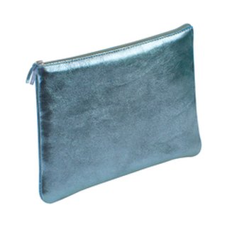 Schlampermppchen aus Leder Cuiris  flach 22 x 11 cm Indigo