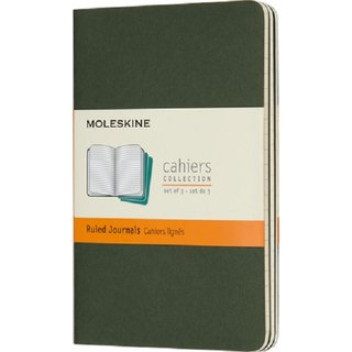 Moleskine Cahier Notizhefte 3er-Set pocket liniert myrtengrn
