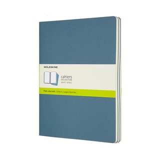 Moleskine Cahier Notizhefte 3er-Set X-large blanko lebhaftes blau