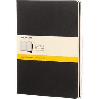 Moleskine Cahier Notizhefte 3er-Set X-large kariert schwarz