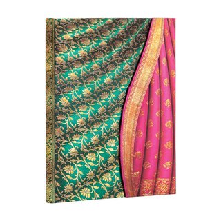 paperblanks Varanasi-Seiden und -Saris Ferozi Midi blanko