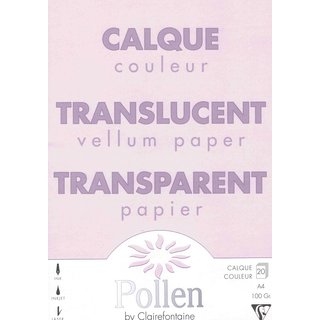 Papier A4 Pollen transparent 20 Blatt pastellrosa
