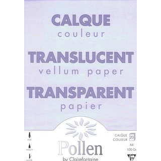 Papier A4 Pollen transparent 20 Blatt pastellblau