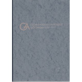 Notizbuch AgeBag A4 Leinen mit Uni-Logo kariert grau