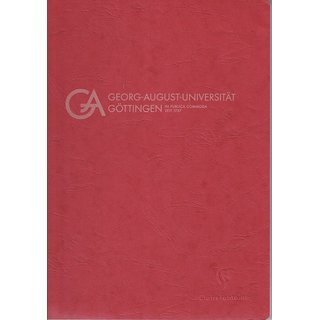 Notizbuch AgeBag A4 Leinen mit Uni-Logo liniert kirsche