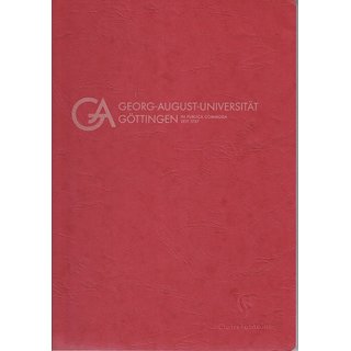 Notizbuch AgeBag A4 Leinen mit Uni-Logo blanko kirsche