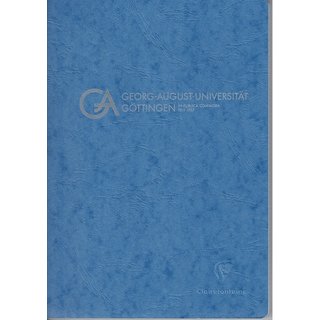 Notizbuch AgeBag A4 Leinen mit Uni-Logo blanko blau