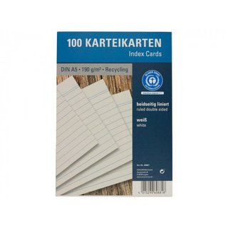Karteikarten recy. 100 St. liniert wei