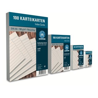 Karteikarten recy. 100 St. liniert wei DIN A5