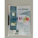 5-er-Pack Klemmmappe aus PP mit Clip-Design transparente Mappe mit schwarzem Clip