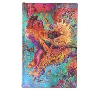 paperblanks Dot-Grid-Planer (Punkteraster) Flexi Humming Dragon Maxi