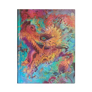 paperblanks 12-Monatskalender 2025 Tagesberblick flexi Ultra Humming Dragon