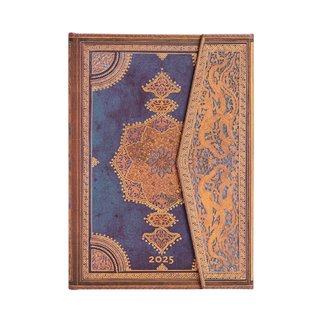 paperblanks 12-Monatskalender 2025 vertikaler Wochenberblick Midi Safawidisch Indigo