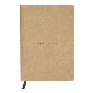 Notizbuch Flying Spirit A5 mit Fadenbindung und Ledereinband beige (Vintage-Leder) liniert