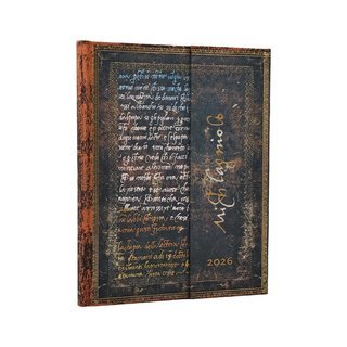 paperblanks 12-Monatskalender 2026 horizontaler Wochenberblick Ultra Michelangelo, Handschrift