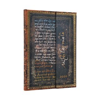 paperblanks 12-Monatskalender 2026 vertikaler Wochenberblick Midi Michelangelo, Handschrift