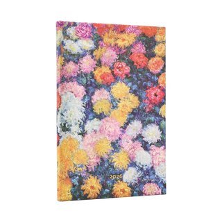 paperblanks 12-Monatskalender 2026 vertikaler Wochenberblick Maxi Monets Chrysanthemen
