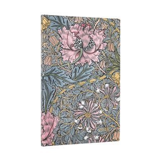 paperblanks 12-Monatskalender 2026 flexi horizontaler Wochenberblick Maxi Morris Heckenkirsche in Pink