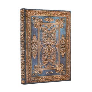 paperblanks 12-Monatskalender 2026 Tagesberblick Midi Blue Luxe