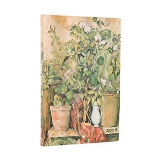 paperblanks 12-Monatskalender 2026 Tagesberblick flexi Maxi Cezannes Terrakotta-Tpfe und Blumen