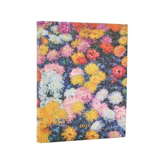 paperblanks 12-Monatskalender 2026 Tagesberblick flexi Ultra Monets Chrysanthemen