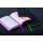 Notizbuch Brunnen A5 dotted mit Uni-Logo schwarz mit pinkem Rckenrand