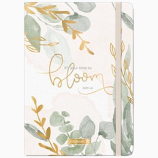Schülerkalender 2025-2026 A5 Hardcover Textil-Einband Bloom